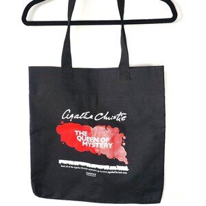 Agatha Christie "Queen of Mystery" Black Canvas Tote Bag